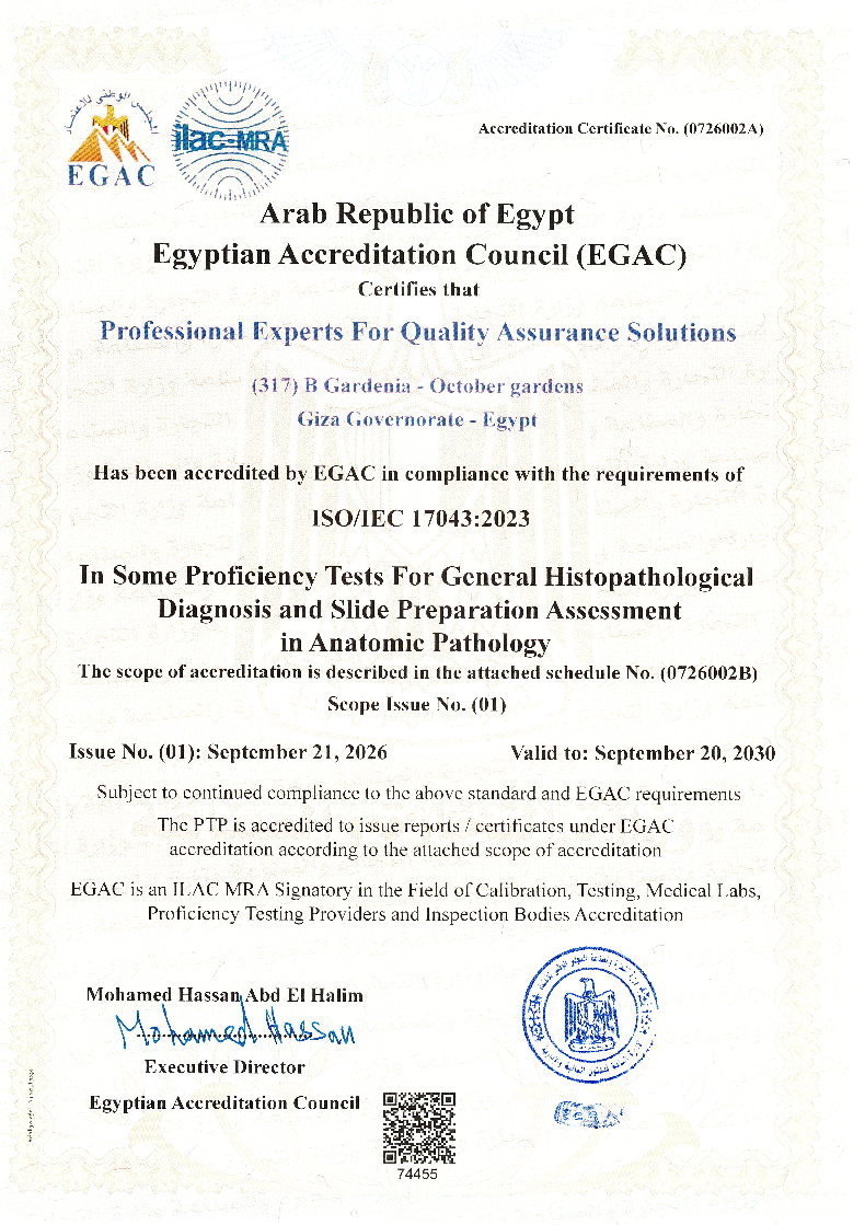 EGAC ISO/IEC 17043:2023 Accreditation Certificate